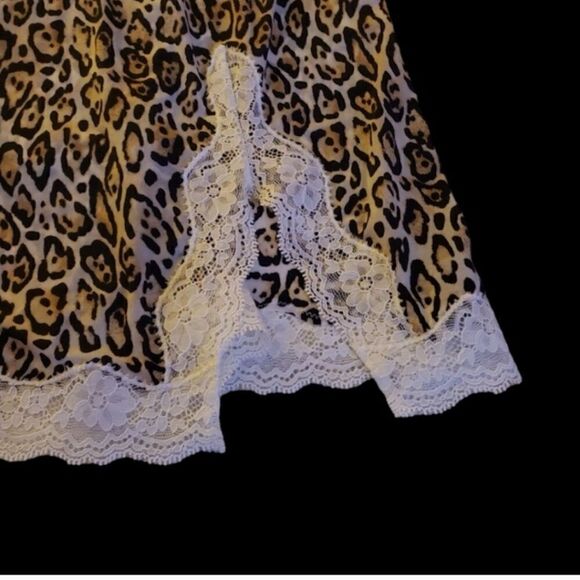 VICTORIA'S SECRET NIGHTIE PUSH UP BABYDOLL CHEMISE LEOPARD PRINT Boudoir 36B - Picture 4 of 5